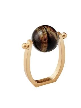 Kim Seybert 4 Napkin Rings Brown Tiger Eye